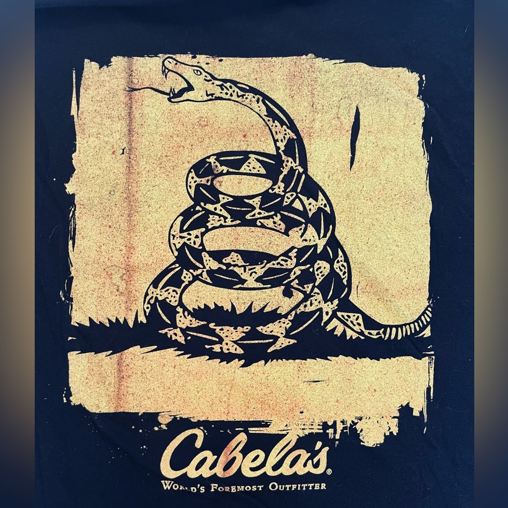 Cabela's Black Don’t Tread on Me / Gadsden Flag Snake Graphic Tee - XL